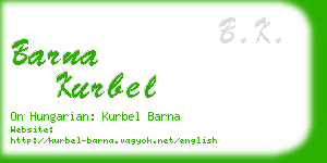 barna kurbel business card